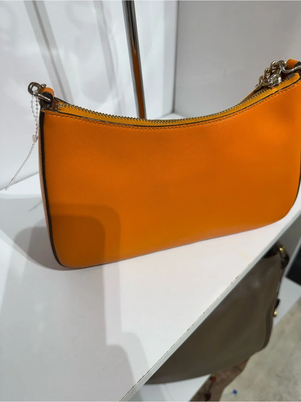 kate spade Bright Orange Leather Chain Shoulder Bag